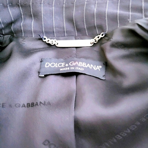 Dolce & Gabbana | Navy Pinstripe Blazer - Picture 7 of 9